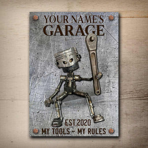 My Tools My Rules - Mechanic Personalized Rectangle Metal Sign