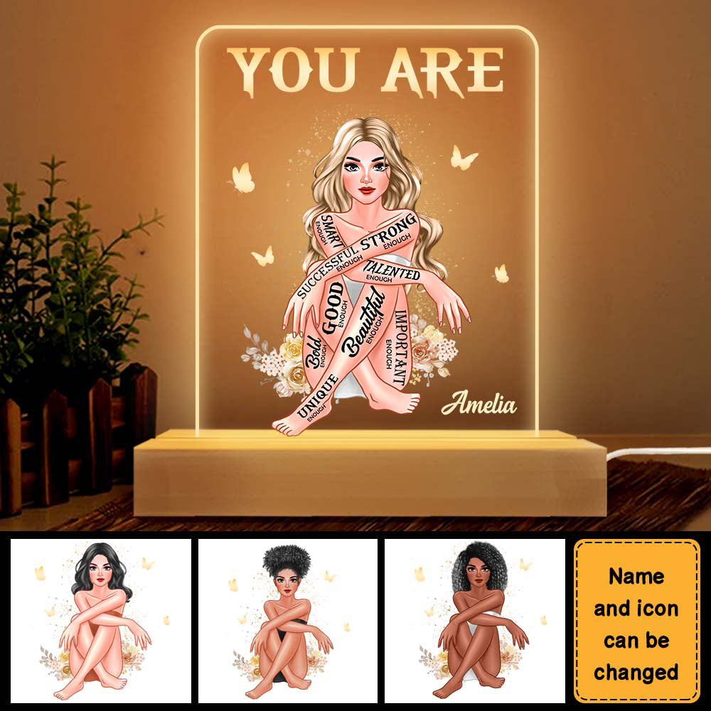 Personalized Gift For Daughter You Are Enough Plaque LED Lamp Night Light