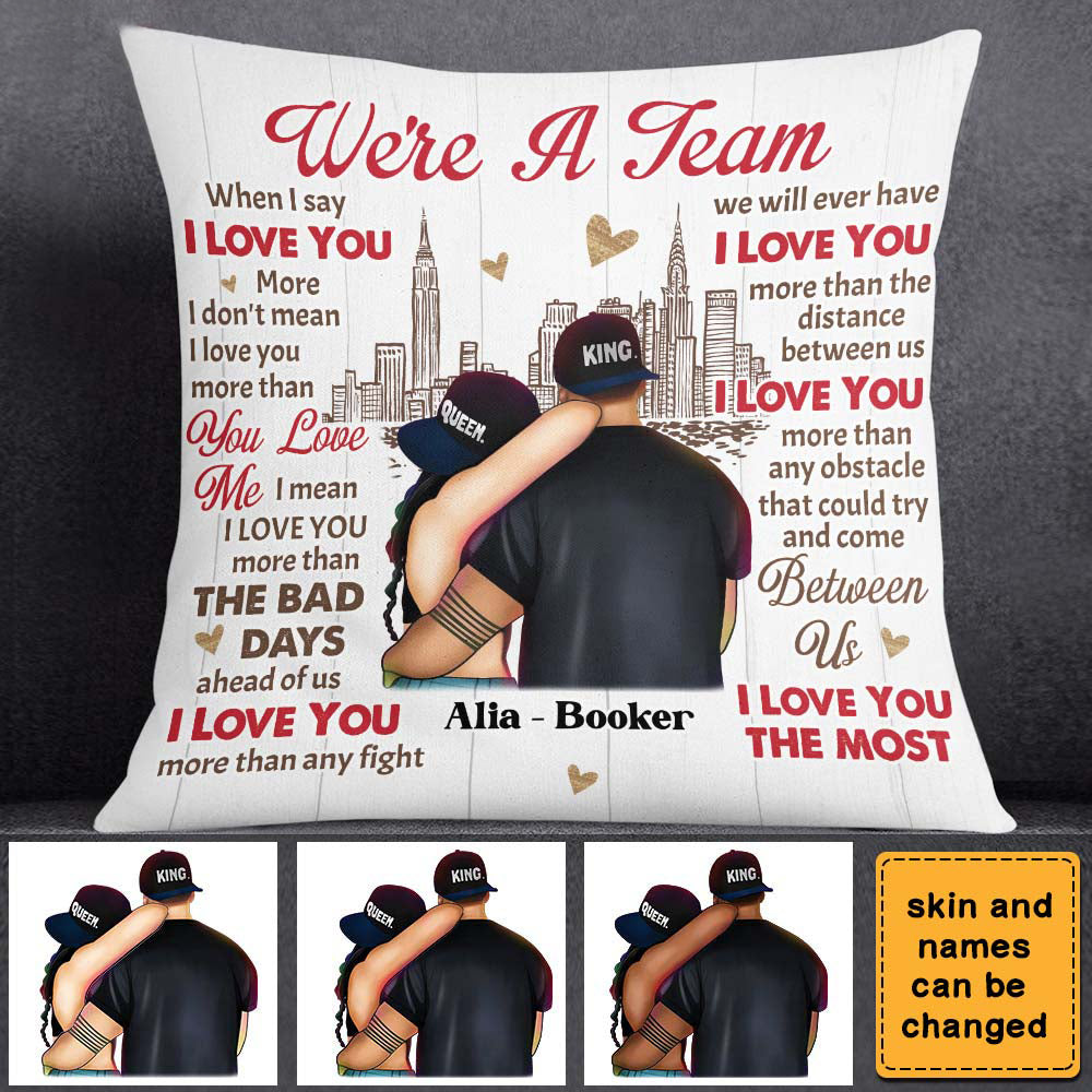 Personalized Gift for Couple We're A Team Pillow