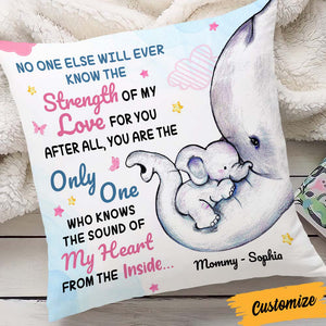 Personalized Gift For Mom Elephant Pillow
