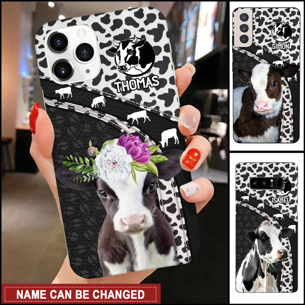 Love Cow Breeds Cattle Farm Leather Texture Personalized Silicone Phonecase