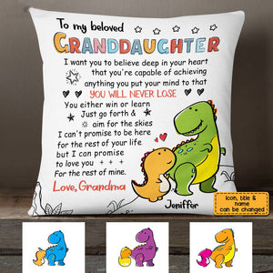 Personalized Granddaughter Love Drawing Pillow