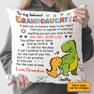 Personalized Granddaughter Love Drawing Pillow