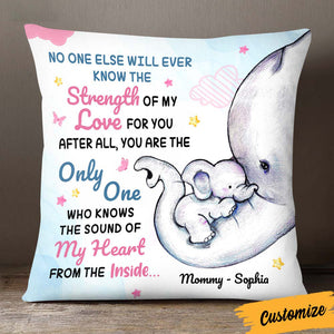 Personalized Gift For Mom Elephant Pillow