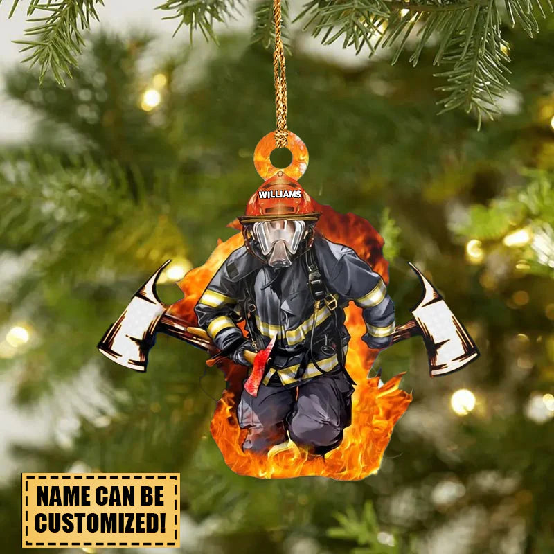 Personalized Firefighter Christmas Ornament 08