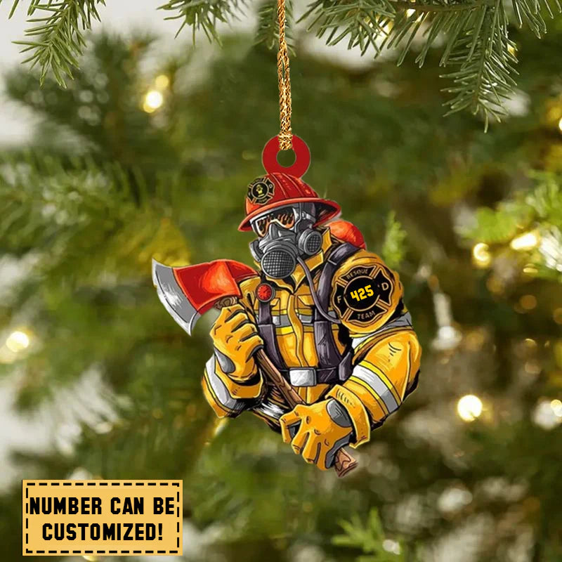 Personalized Firefighter Christmas Ornament 09