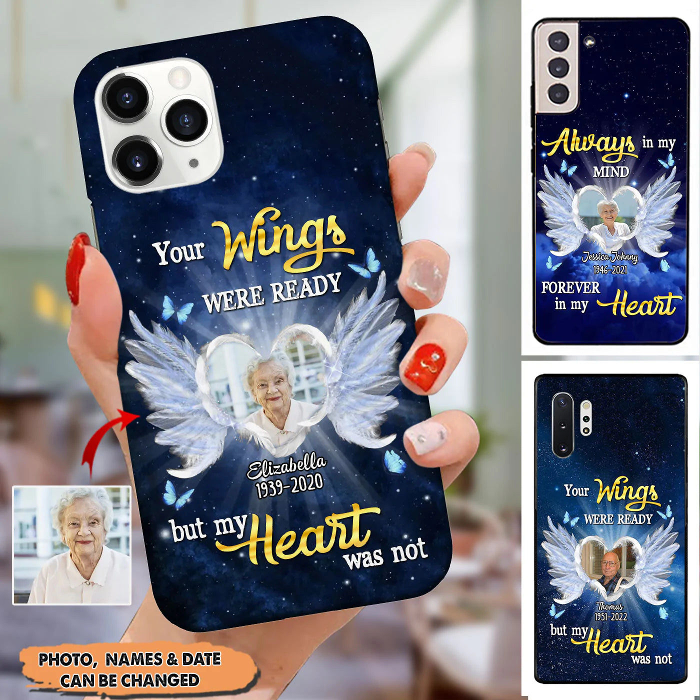 Your wings were ready but my heart was not personalized memorial phone case