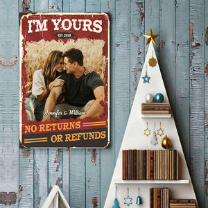 No Returns Or Refunds - Couple Personalized Custom Vertical Poster - Upload Image