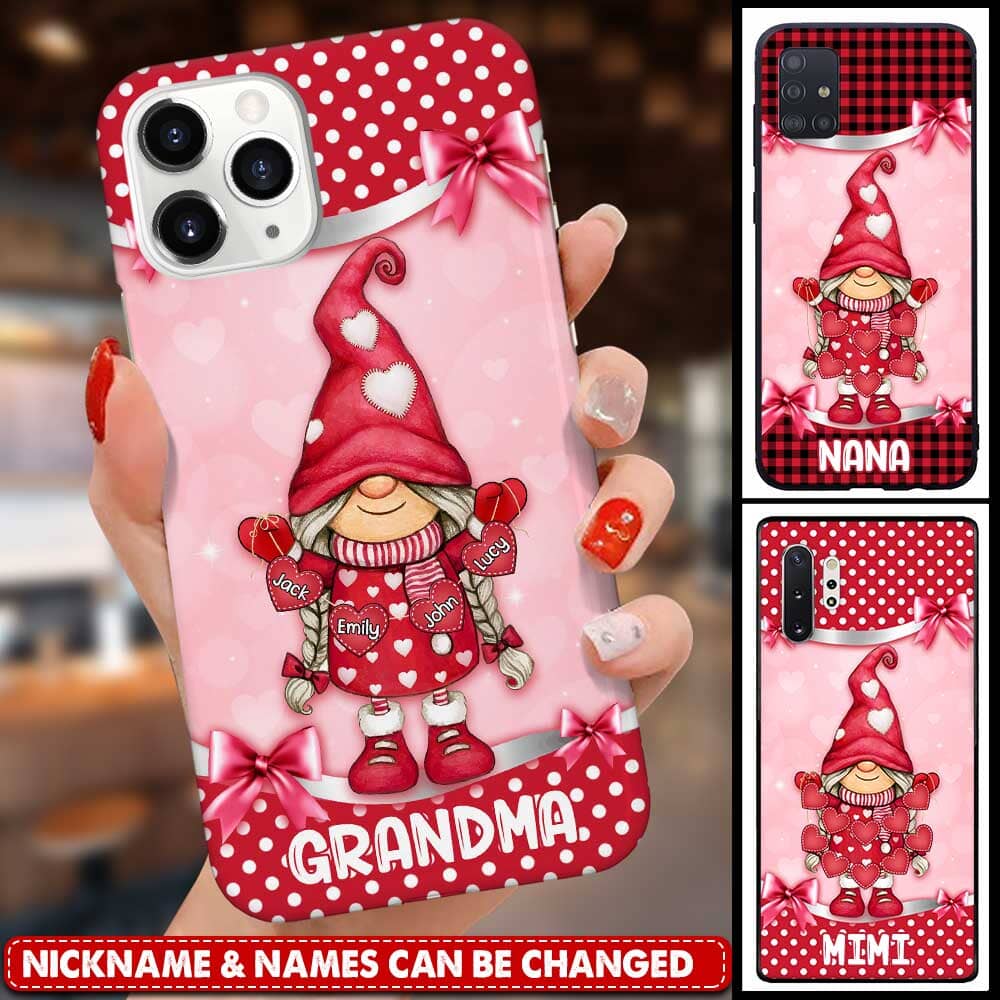 Personalized Grandma Mom Valentine Doll Mothers Day Best Gift Glass Phone case