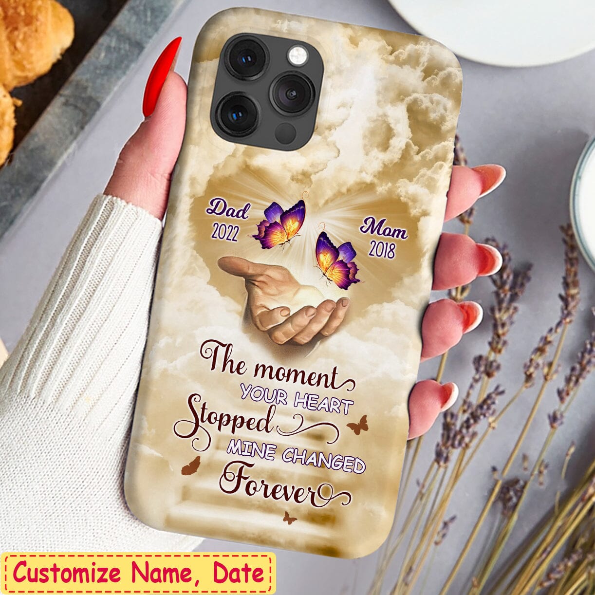 The Moment Your Heart Stopped, Mine Changed Forever Personalized Memorial Phonecase