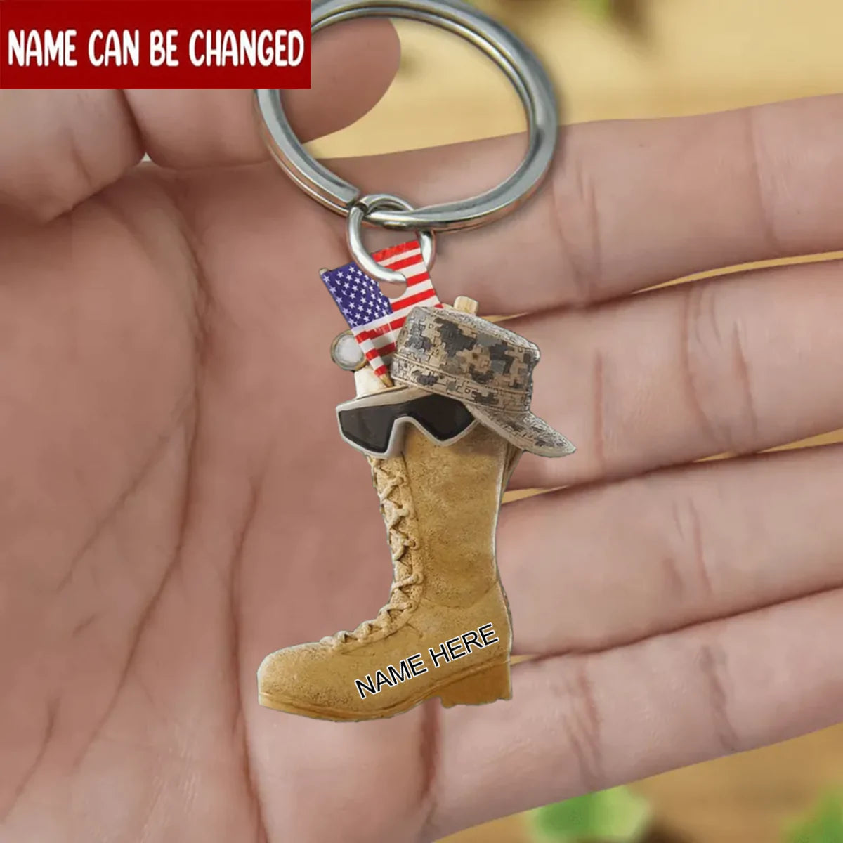 Army Boots - Personalized Flat Acrylic Keychain