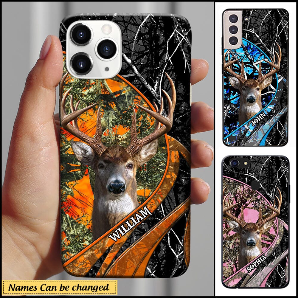 Deer Hunting Forest Pattern Personalized Names Phone case