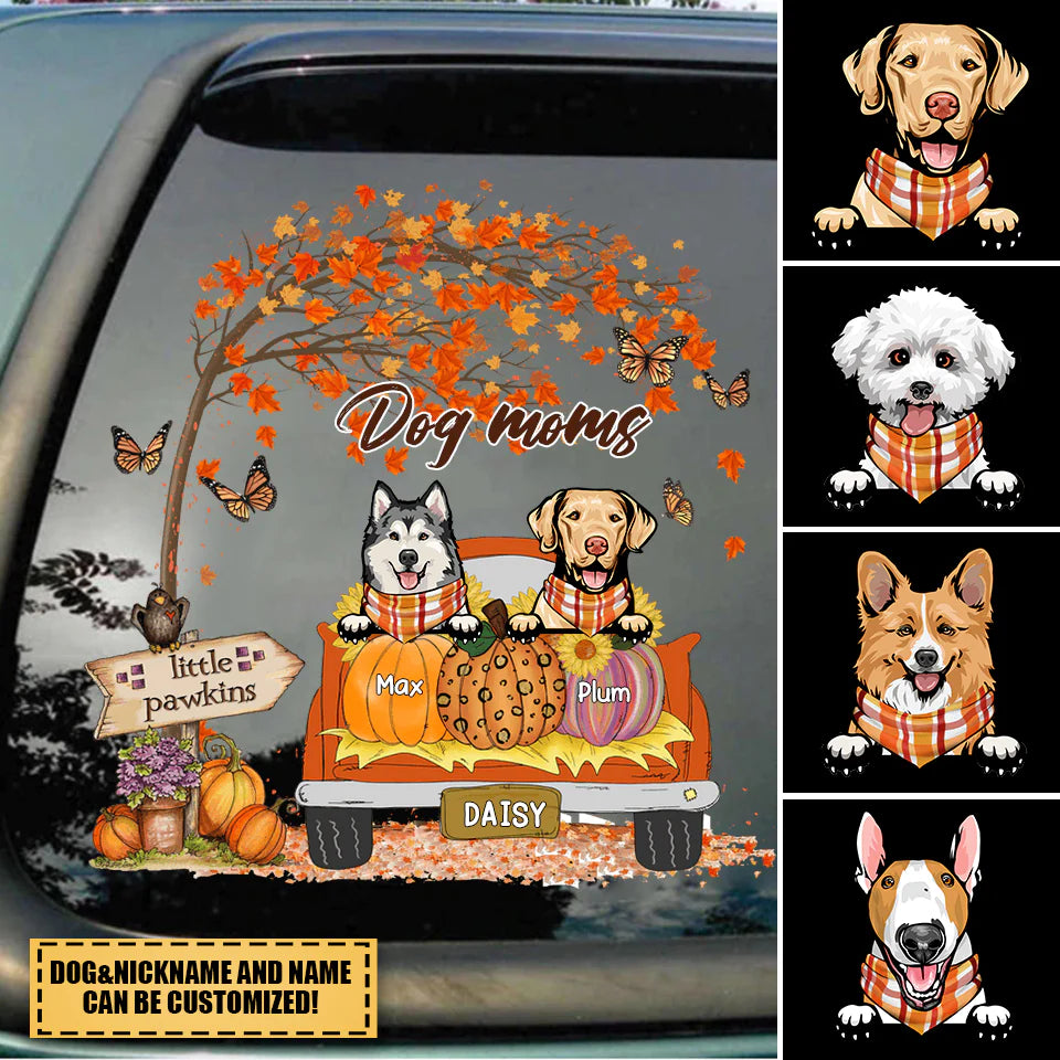 Personalized Fall Dog Mom's Little Pawkins Decal