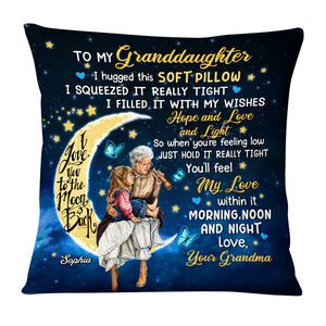 Personalized  Granddaughter Love You To The Moon And Back Pillow