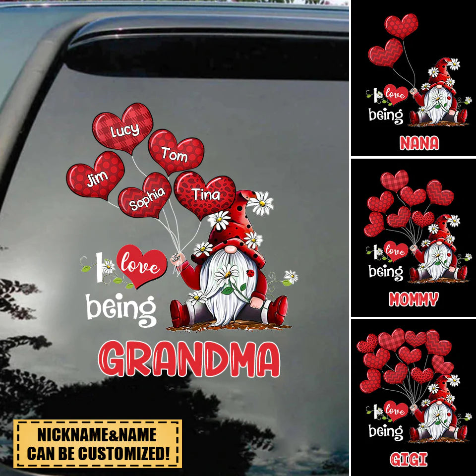 I Love Being Grandma dolls Balloons - Personalized Decal
