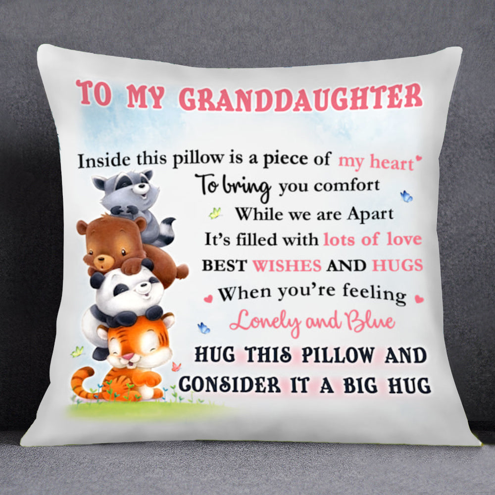Personalized To Granddaughter Grandson Animal Hug Pillow