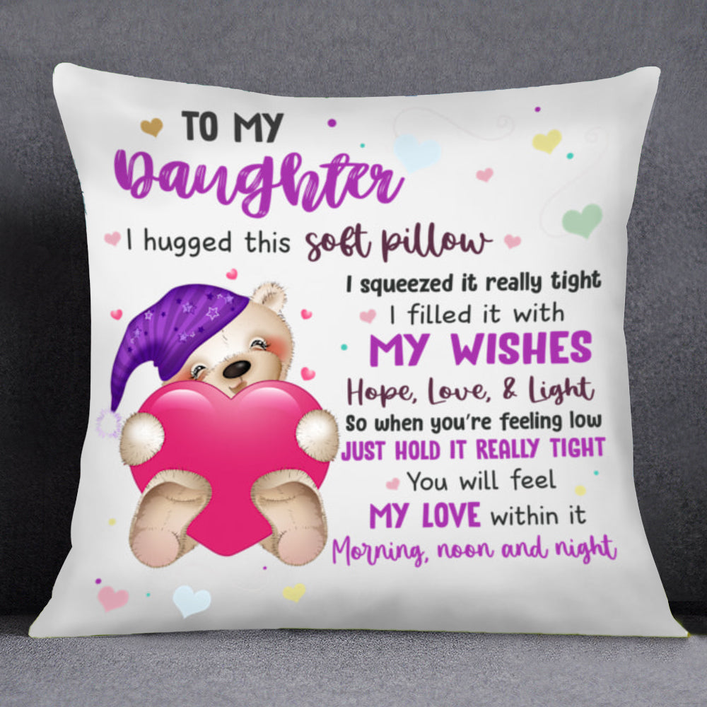 Personalized To Granddaughter Grandson Teddy Bear Hug Pillow