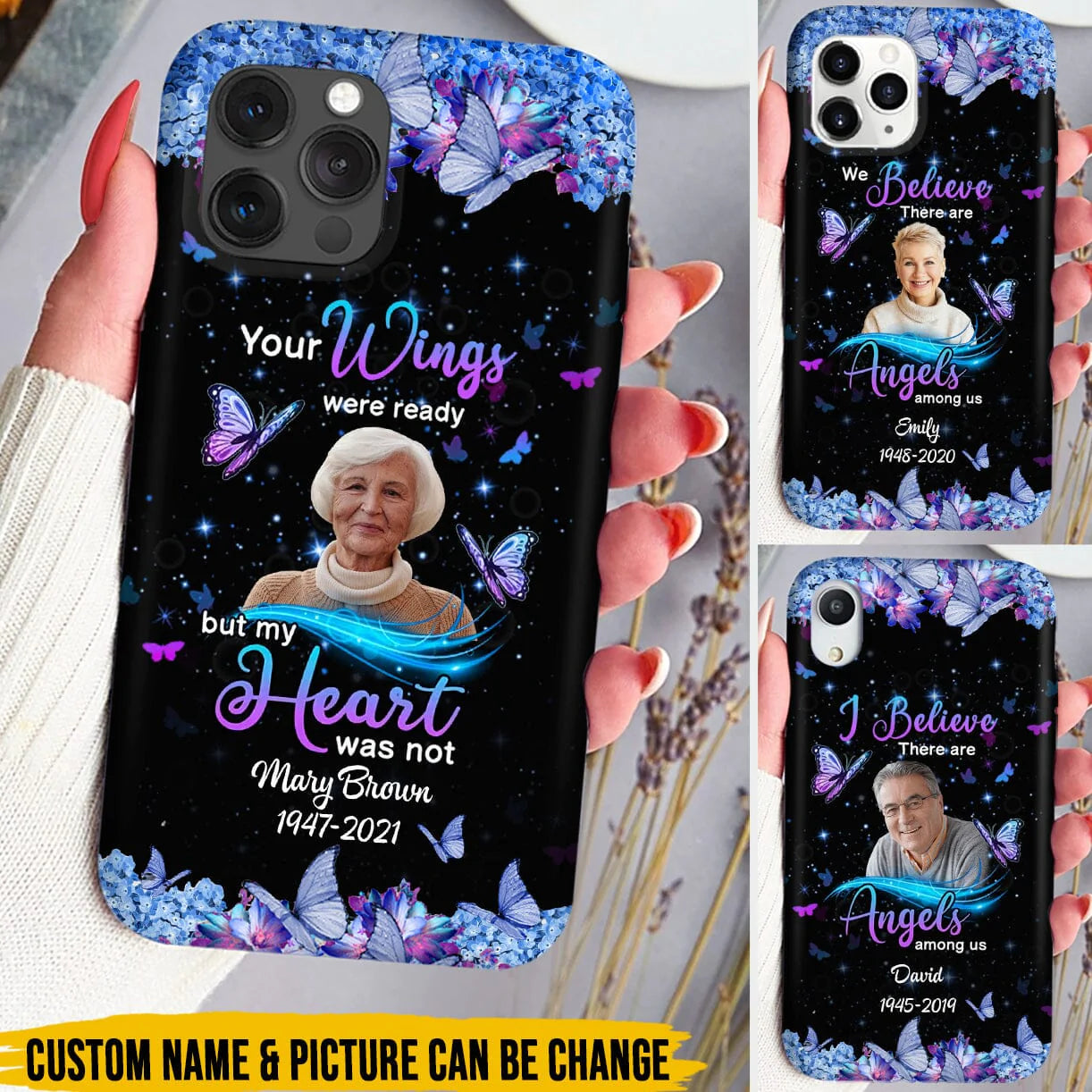 Personalized Memorial Your Wings Were Ready But My Heart Was Not Phone Case