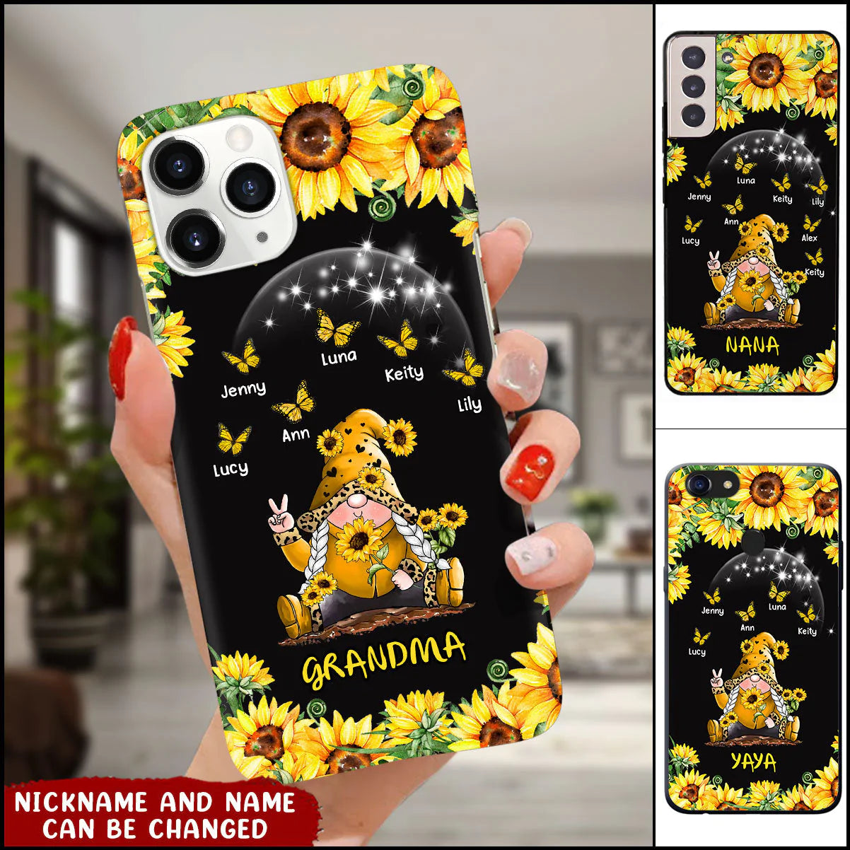 Personalized Mommy, Grandma Sunflower Doll Butterflies Phone case