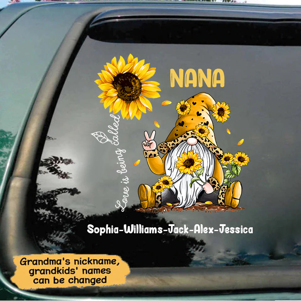 Love is Being Called Grandama Sunflower doll Personalized Decal