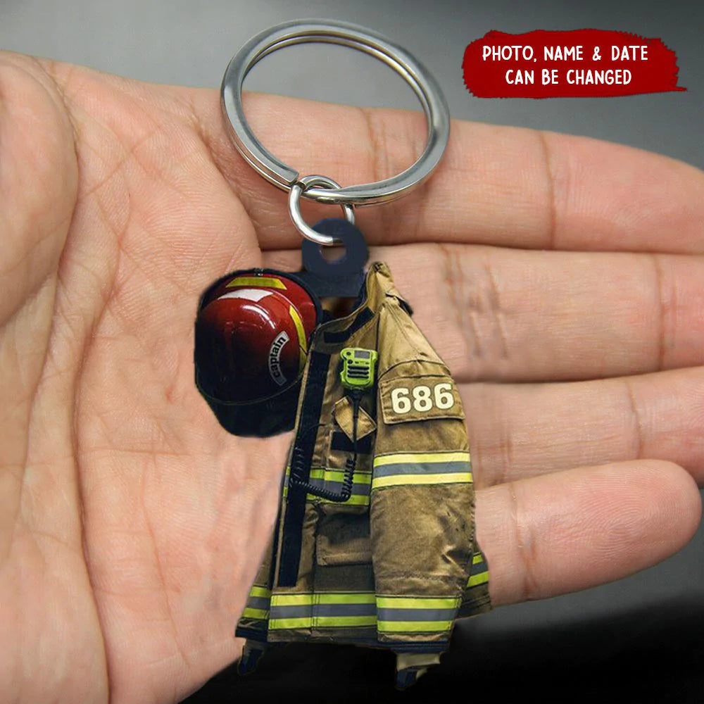 Firefighter Capitaine HELMET - Custom Shaped Keychain