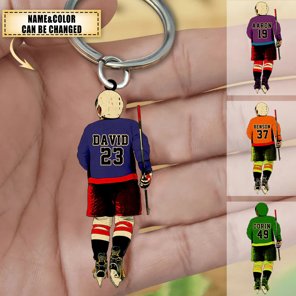 Personalized Ice Hockey Gifts For Hockey Players Keychain