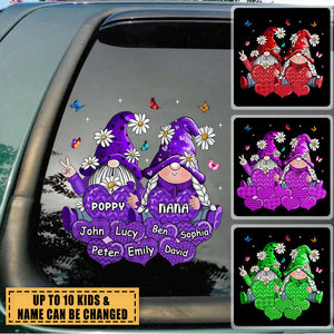 Colorful Grandpa- Grandma Gnome Loves Sweet Heart Kids Personalized Decal