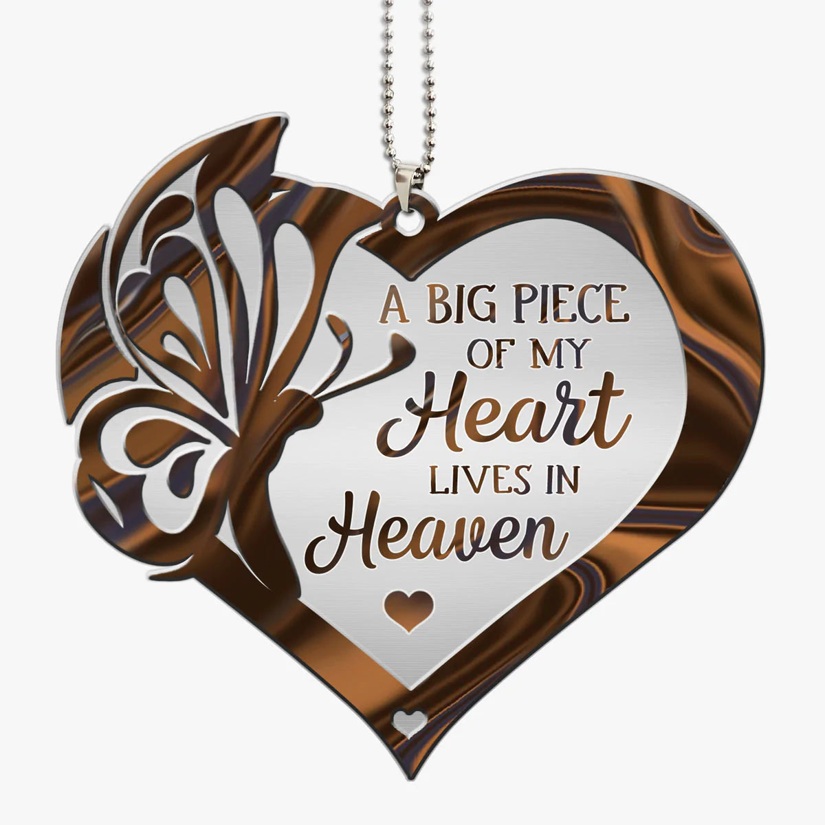 Personalized A Big Piece Of My Heart Lives In Heaven Acrylic Keychain