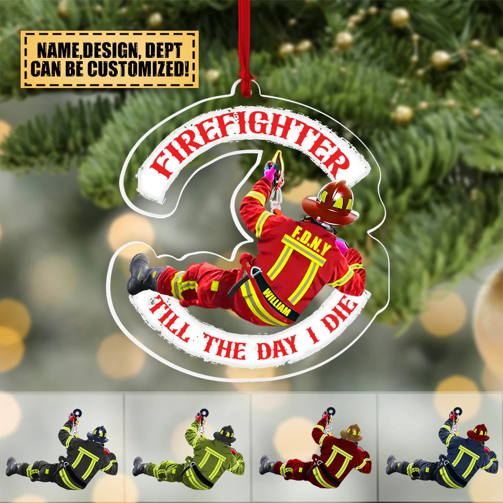 Personalized Christmas Arcylic Ornament Gifts For Firefighter
