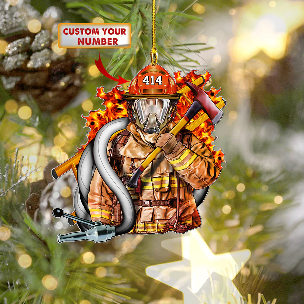 Personalized Firefighter Christmas Ornament 06