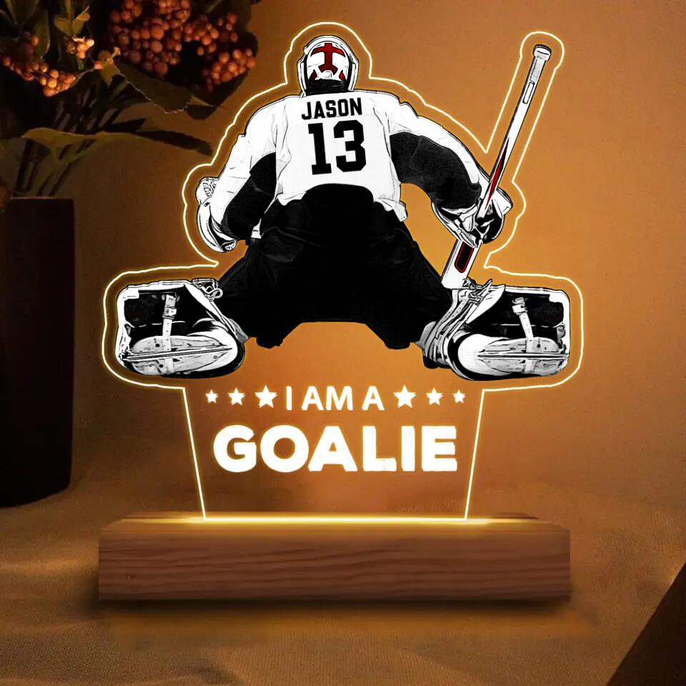 Personalized I Am A Goalie Ice Hockey 3D Night Light - Gifts For Hockey Players