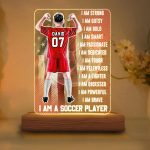 Personalized Soccer 3D Night Light - Gifts For Soccer Players