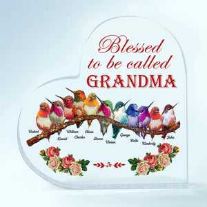 Personalized Heart-shaped Acrylic Plaque - Gift For Grandma - Blessed To Be Called Grandma