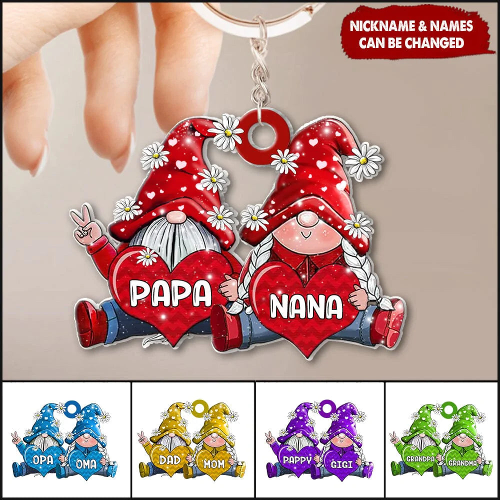 Colorful Couple Doll Gift For Him For Her Personalized Keychain