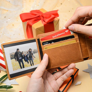Personalized Engraved Leather Wallet - Gift for Family