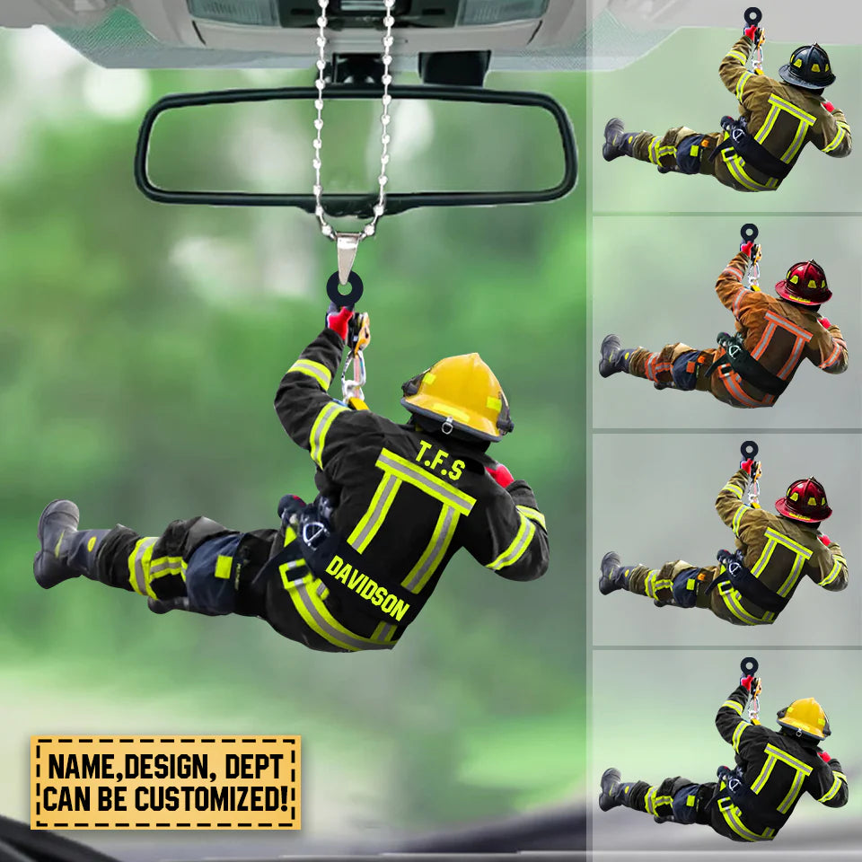 PERSONALIZED FIREFIGHTER Car ORNAMENT 02