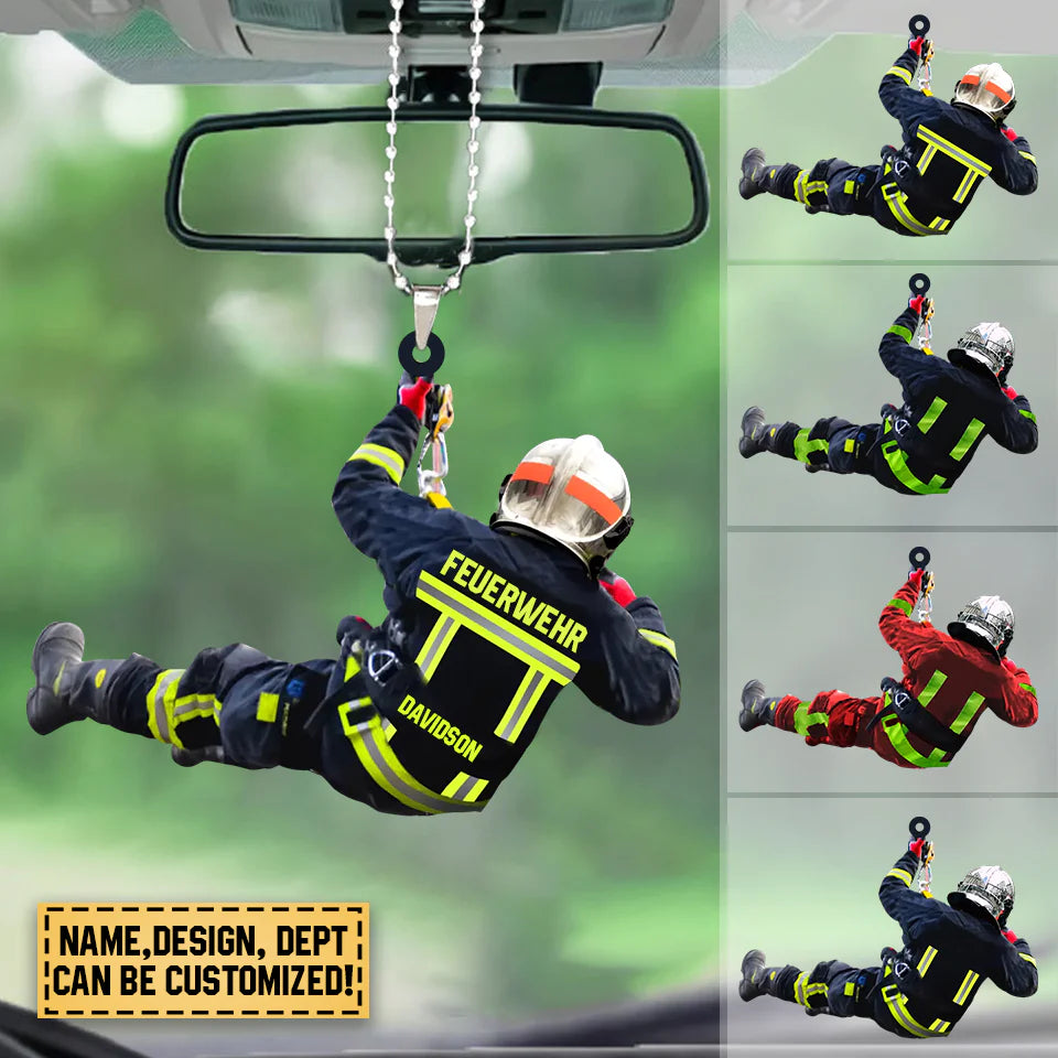 PERSONALIZED FIREFIGHTER Car ORNAMENT 03