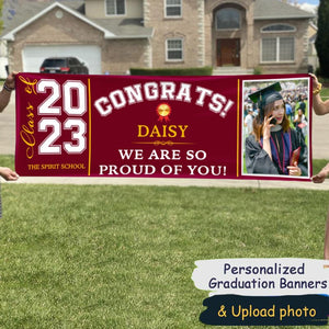 Personalized Congrats Class of 2023 Banner With Custom Image