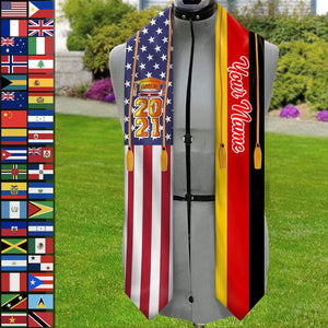 Country Flag Class of 2023 Stoles Sash, Graduation Gift, Senior Gift