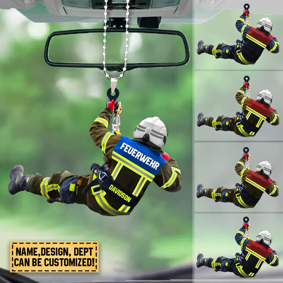 PERSONALIZED FIREFIGHTER Car ORNAMENT 04
