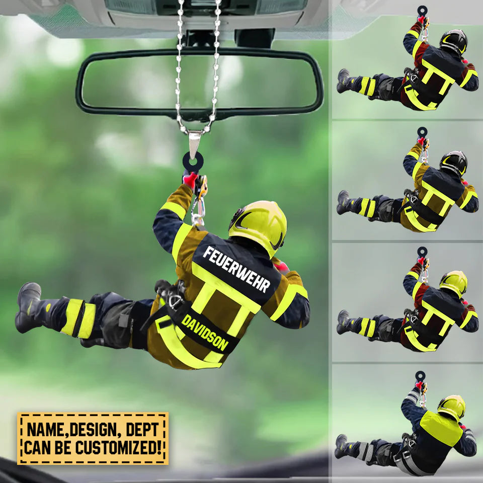 PERSONALIZED FIREFIGHTER Car ORNAMENT 06