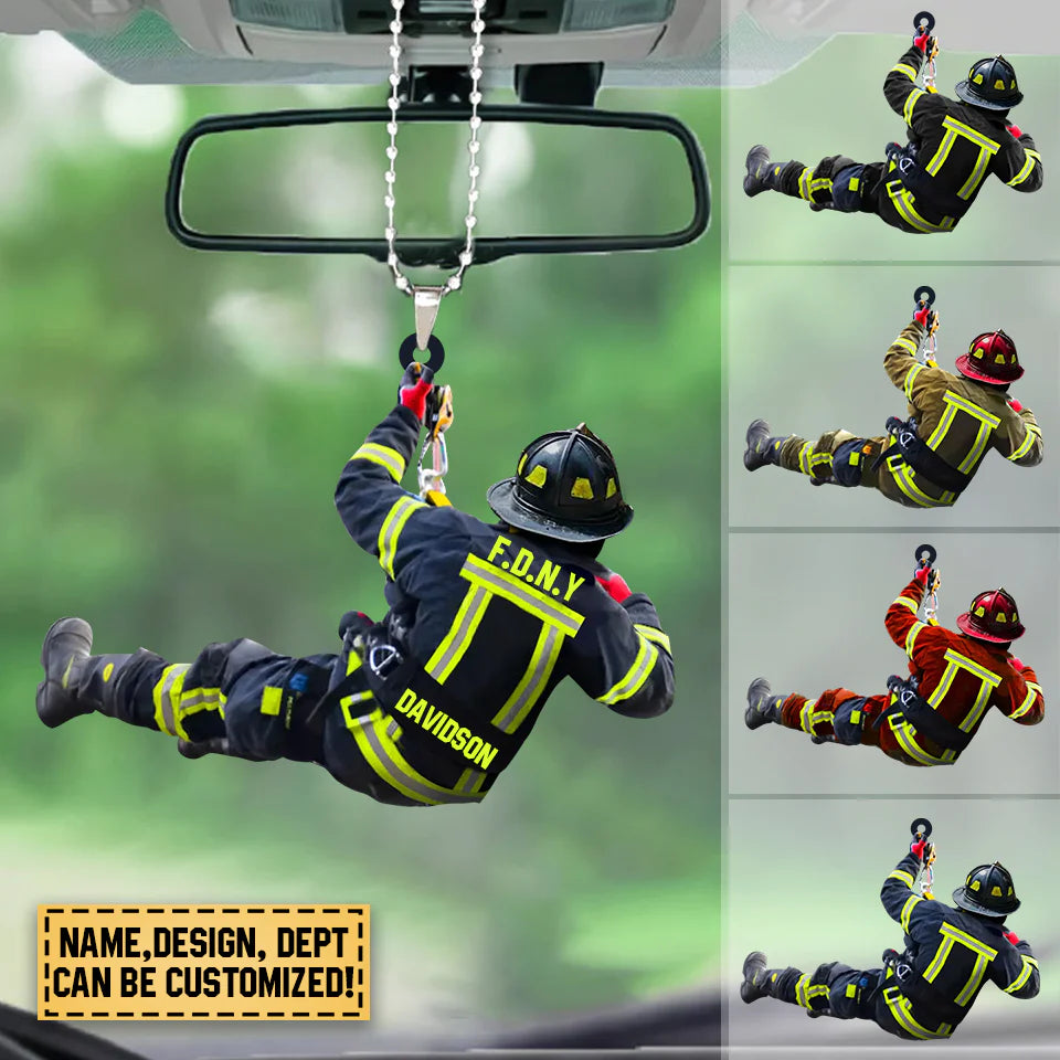PERSONALIZED FIREFIGHTER Car ORNAMENT 05