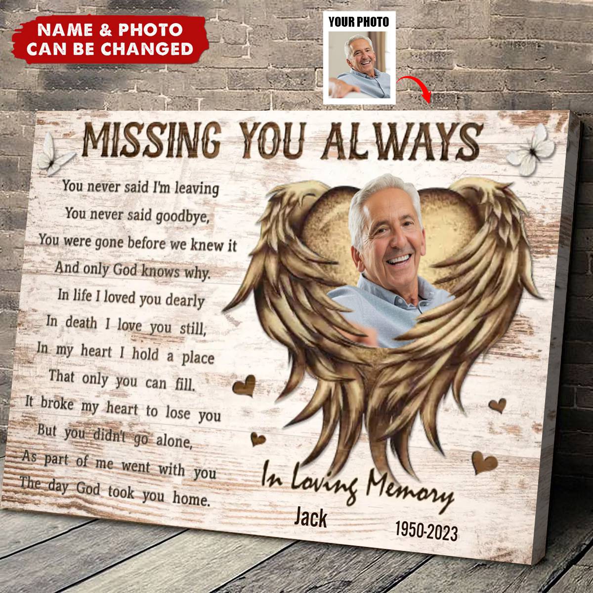 Personalized Photo Canvas - Missing You Always