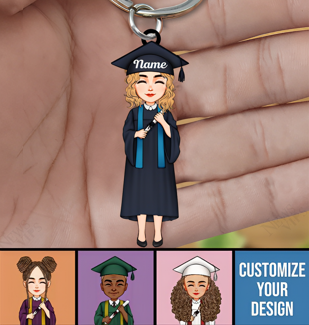 Personalized Girl Boy Graduation Acrylic Keychain - Gift for Graduate