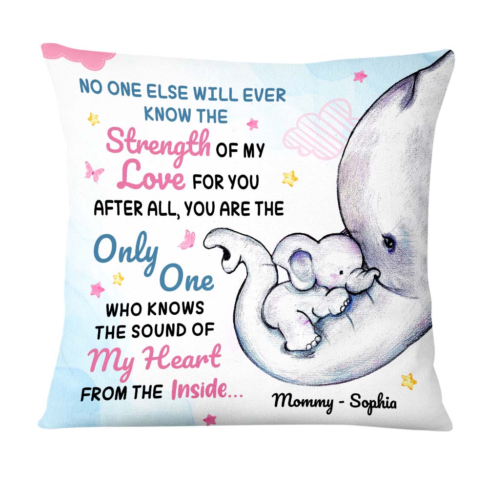 Personalized Gift For Mom Elephant Pillow