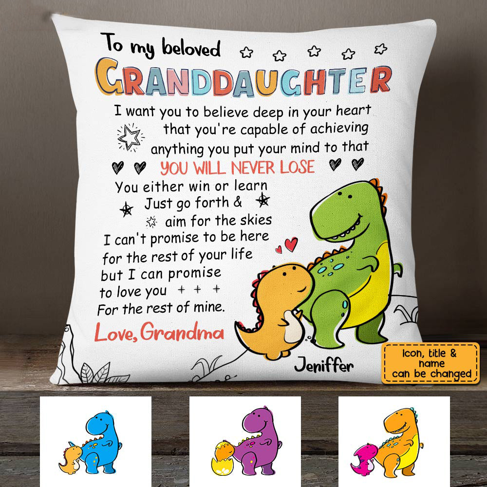 Personalized Granddaughter Love Drawing Pillow