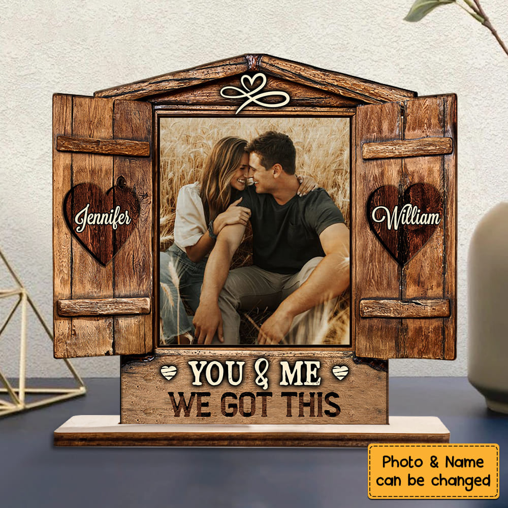 Couples Custom Photo Home Is Where The Heart Is Wood Plaque