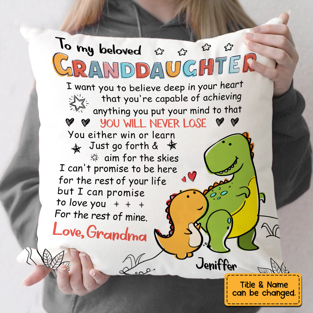 Personalized Granddaughter Love Drawing Pillow