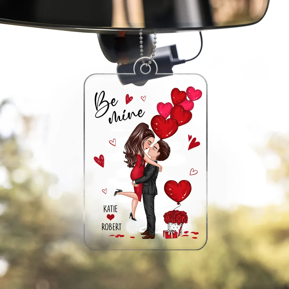 Be Mine Doll Couple Hugging Kissing Personalized Acrylic Ornament