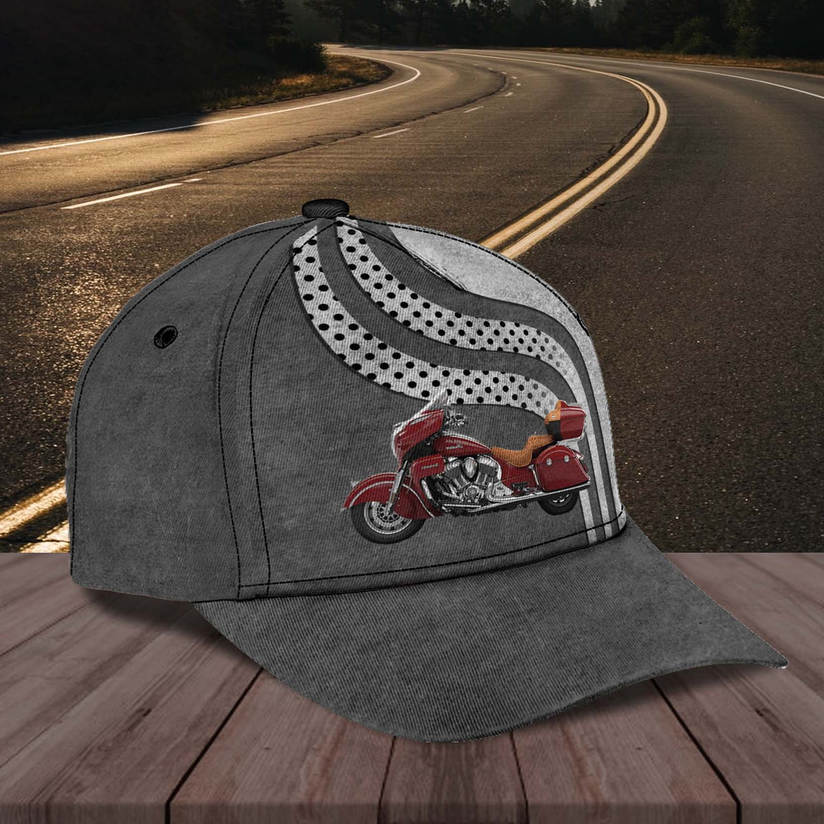 Motorcycle Grey Personalized Cap